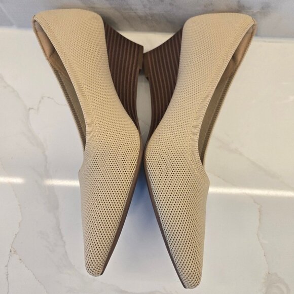 Vivaia Aria Wedge Pro Pointed Toe Pumps Almond - Picture 8 of 11